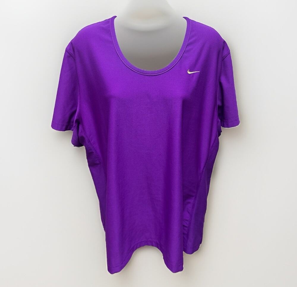 Nike Dri-FIT Womens 1X Short Sleeve Athletic Shirt Purple Casual